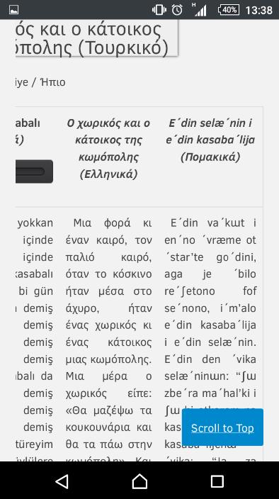 Παράδειγμα που έχει διαλεχθεί από το μενού είναι η υποκατηγορία ΠΑΡΑΜΥΘΙΑ και από την λίστα των παραμυθιών