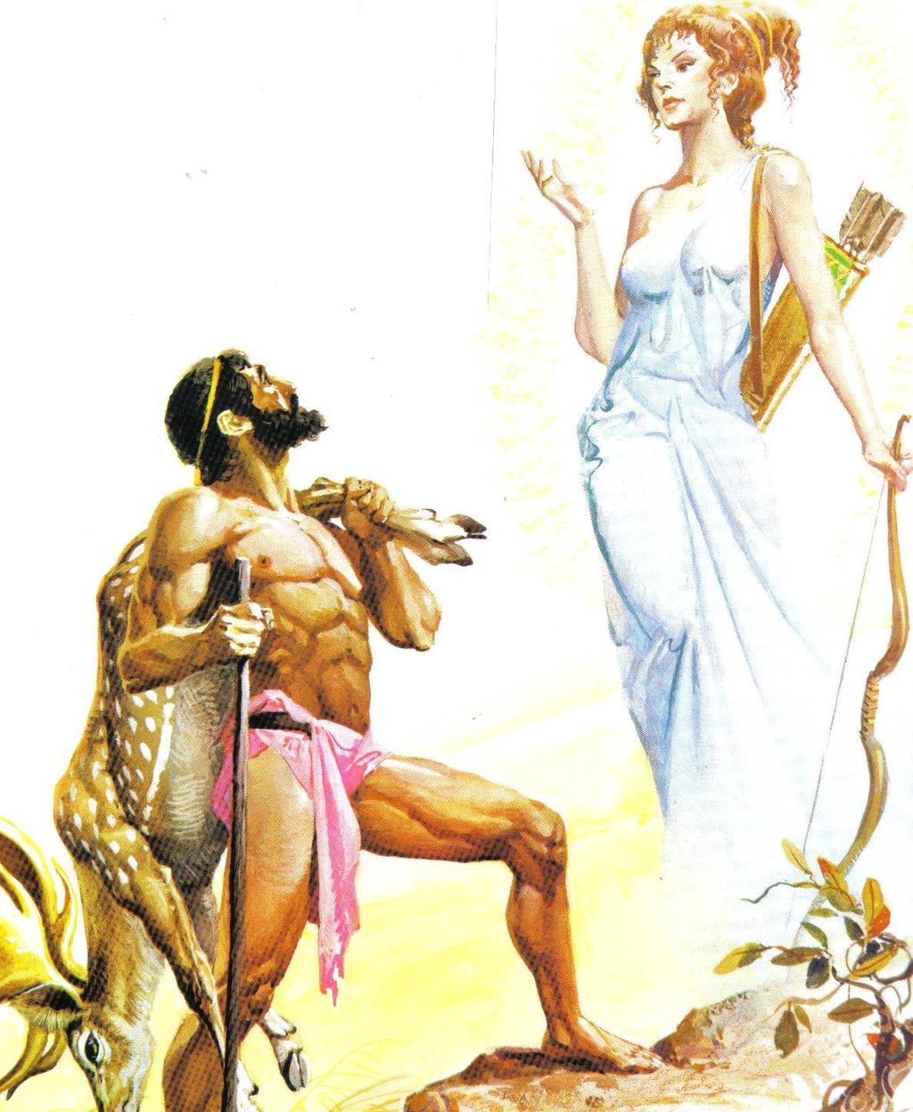 2ος άθλος «Το ελάφι με τα χρυσά κέρατα» Η Άρτεμις ανακρίνει τον Ηρακλή και μετά τον αφήνει να δείξει το ελάφι στον Ευρυσθέα. Τότε η Ελλάδα δεν ήταν ξέφραγο αμπέλι.