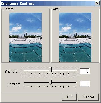 Εάν μια εικόνα είναι πάρα πολύ φωτεινή ή πάρα πολύ σκοτεινή, μπορούν να χρησιμοποιηθούν οι εντολές ελέγχου φωτεινότητας και αντίθεσης ώστε να βελτιωθεί η εικόνα.