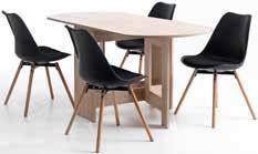 - OBLING/KASTRUP ΣΕΤ ΤΡΑΠΕΖΑΡΊΑΣ Τραπέζι, Π80 x Μ132/163 x Υ75 cm, από μελαμίνη σε απόχρωση βουρτσισμένης δρυός.