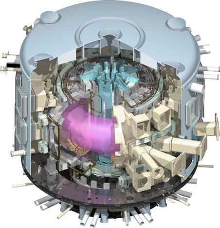 Εικόνα 7 : Τομή του αντιδραστήρα ITER. Θα είναι πολύ μεγαλύτερος του JET (πλαίσιο). Προσέξτε τις διαστάσεις του ανθρώπου στα δύο σχήματα (!