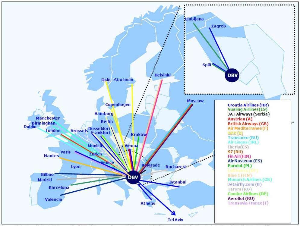 Zračna luka Dubrovnik smještena je na jugu Hrvatske i glavna je točka ulaza u Dubrovačkoneretvansku županiju.