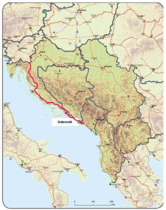 Jadransko - jonski prometni koridor proteže se uz sjeveroistočnu jadransku i jonsku obalu, prolazi kroz sedam zemalja (Italiju, Sloveniju, Hrvatsku otprilike 34% njegove dužine, Bosnu i Hercegovinu,