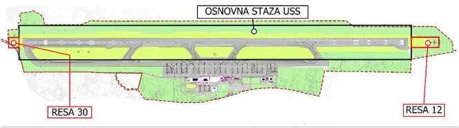 Otoci: Otok br. 1 omeđen je ramenima uzletno-sletne staze na sjeveru, staze za vožnju A na zapadu, staze za vožnju B na istoku i staze za vožnju W na jugu. Objekti koji se nalaze na otoku br.