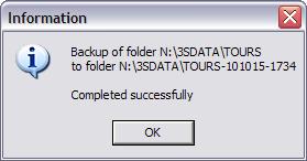 το τέλος της αναβάθμισης μπορείτε να δείτε το αρχείο του backup, αν καλέσετε το πρόγραμμα Backup Folder View (Utilities- Database Daily Maintenance menu) - Μήνυμα για την αποτυχία του