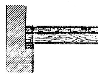 7: Δεύτερη παραλλαγή ξύλινου δαπέδου σε κτίρια κατασκευασμένα έως το 187: (α) τομή κάθετη στον άξονα των στρωτήρων, (β) τομή παράλληλη στον άξονα των στρωτήρων (Ραπτάκης, 1898).