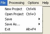 Επιλέγοντας File -> New Project ο χρήστης αρχίζει µία