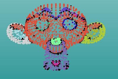 (bottom) the features detected by regon growng.