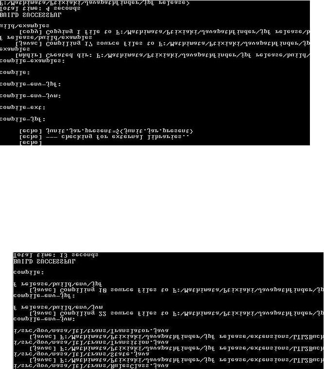 command line και εκτελούμε την εντολή: >ant compile. Αφού εκτελέσει πολλές λειτουργίες το τελικό αποτέλεσμα θα πρέπει να είναι όπως το σχήμα 5.
