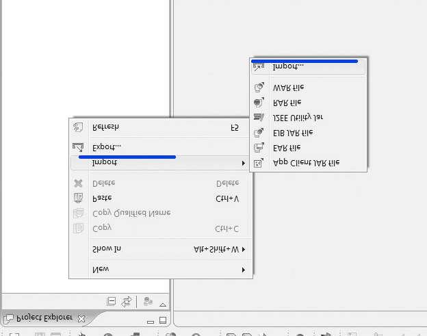 1. Εισάγουμε το JPF σαν project στο Eclipse. Δεξί κλικ στο Project Explorer, επιλέγουμε Import Import (βλ. Σχ. 5.10) Σχ. 5.10 Project Import 2.