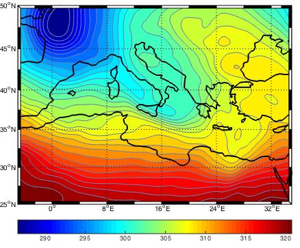 της δυνητικής θερμοκρασίας στα 300hPa, 500hPa και 700hPa για τις 11/00UTC (Σχήμα 5.8) και της σχετικής υγρασίας στα 300hPa-500hPa για την ίδια χρονική στιγμή (Σχήμα 5.9).