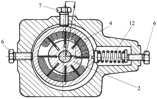 Arcul 12 prin intermediul tijei 11 va deplasa statorul spre rotor, aducându-l