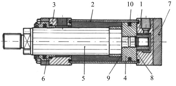 Fig. 3.48. Motor hidraulic liniar cu tijă unilaterală.