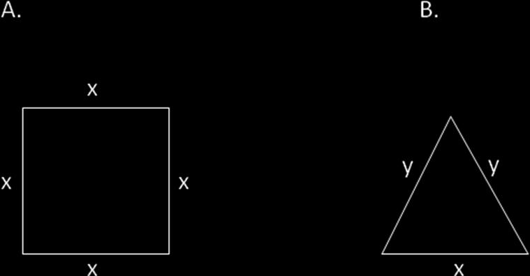 10. Αν είναι γνωστό ότι: 3 0.3 και y 5 0.4, τότε να εκτιμήσετε την τιμή της περιμέτρου των παρακάτω γεωμετρικών σχημάτων. (Απ. Α. 10.8 4 13., Β. 11.9 y 14.1 ) 11.