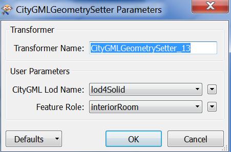 Ε 3 8 Μ ο CityGMLGeometrySetter Το επόμενο βήμα, χρσηιμοποιεί τον μετατροπέα AttributeCreator, ο οποίος χρησιμοποιείται για την προσθήκη ιδιοτήτων σε κάθε όροφο.