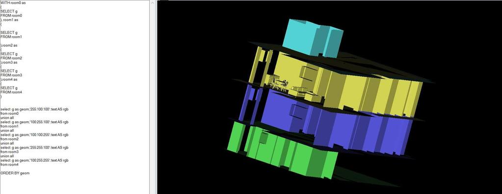 4.3.2 OΠΤ Κ Π ΗΣΗ ΣΤ PG3DVIEWER Όσον αφορά την τρισδιάστατη προσέγγιση, το κτήριο οπτικοποιήθηκε μέσω ενός λογισμικού που αποτελέι