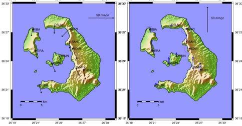 Εικόνα 42 Γραφική απεικόνιση για την περίοδο 01/2014-12/2014 Στην εικόνα 43, παρατηρείται το πρώτο τρίμηνο του έτους 2014. Καθιζήσεις και ανυψώσεις με μεγάλο σφάλματα παρατηρούνται καθολικά στο νησί.