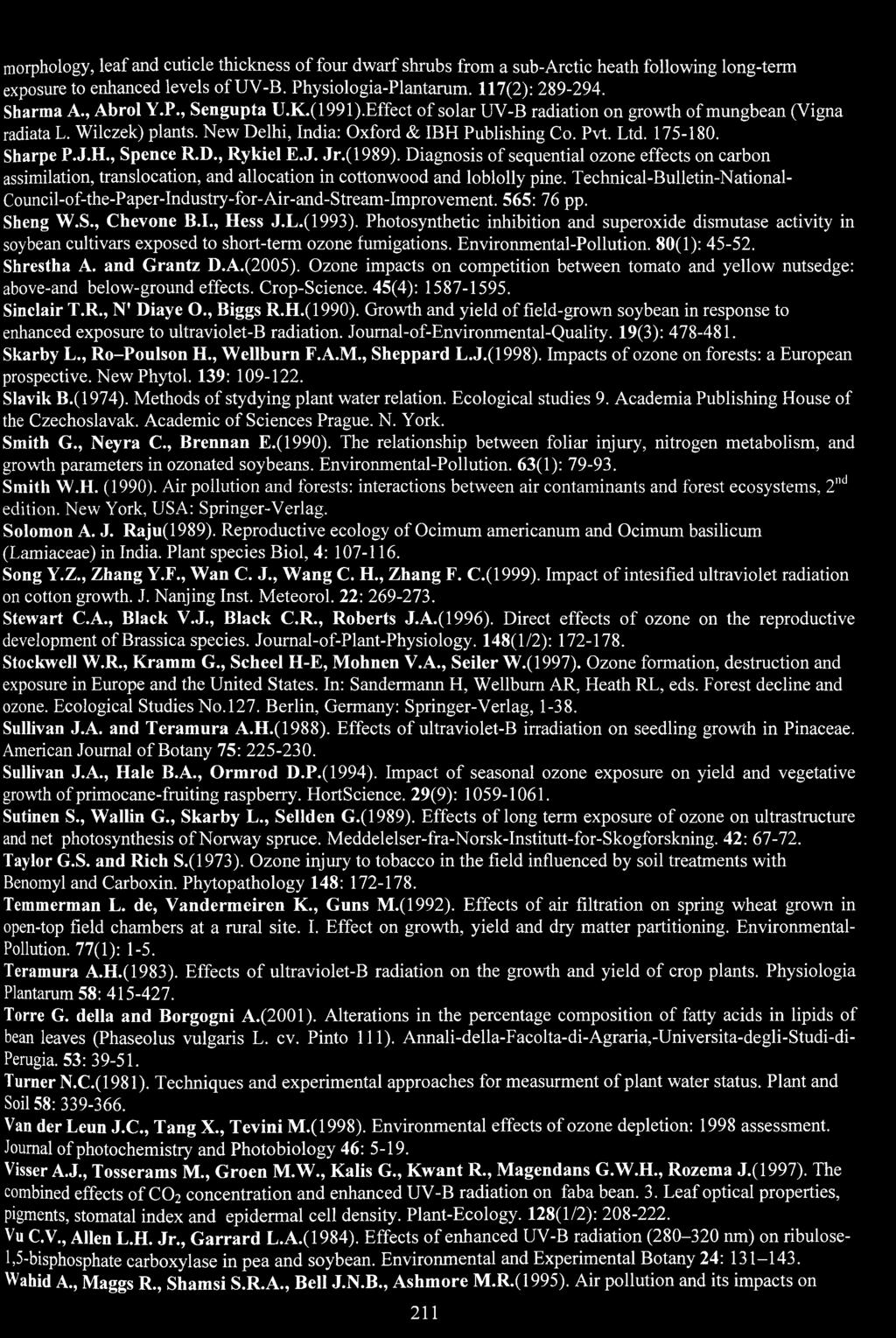 (1989). Diagnsis f sequential zne effects n carbn assimilatin, translcatin, and allcatin in cttnwd and lbllly pine.