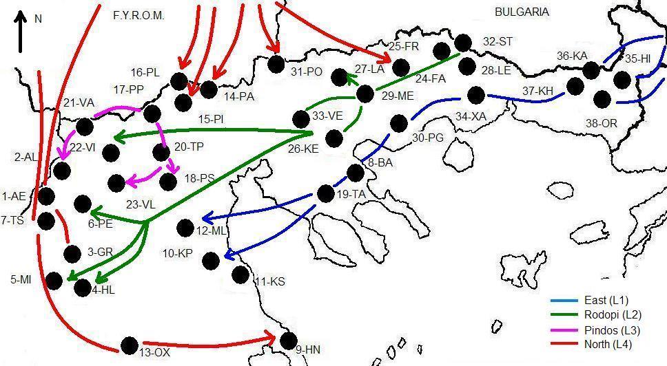 Μεταπαγετώδης κίνηση της οξιάς στην Ελλάδα Μετά από ανάλυση απλοτύπων του χλωροπλαστικού DNA της