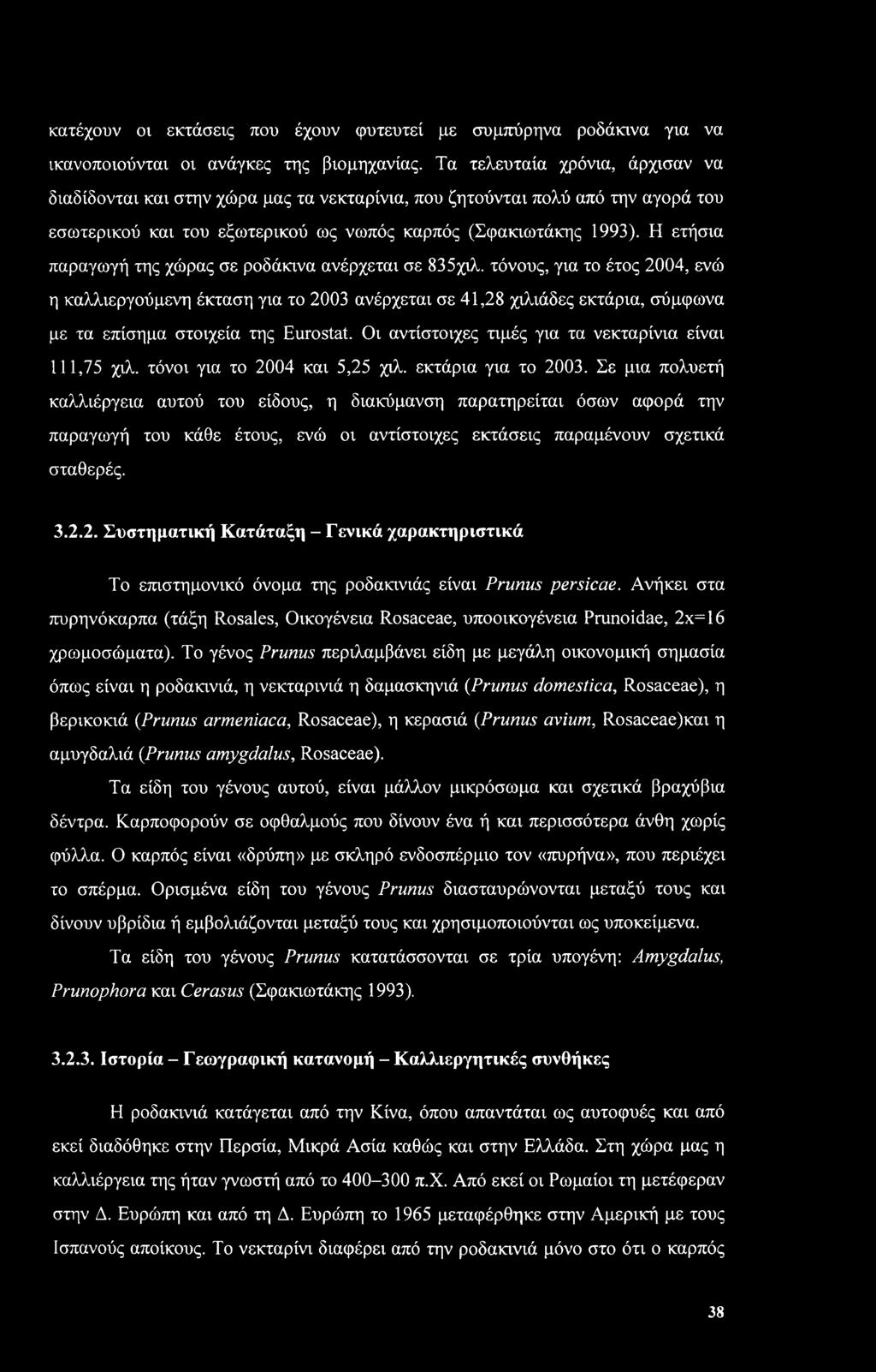 Η ετήσια παραγωγή της χώρας σε ροδάκινα ανέρχεται σε 835χιλ.