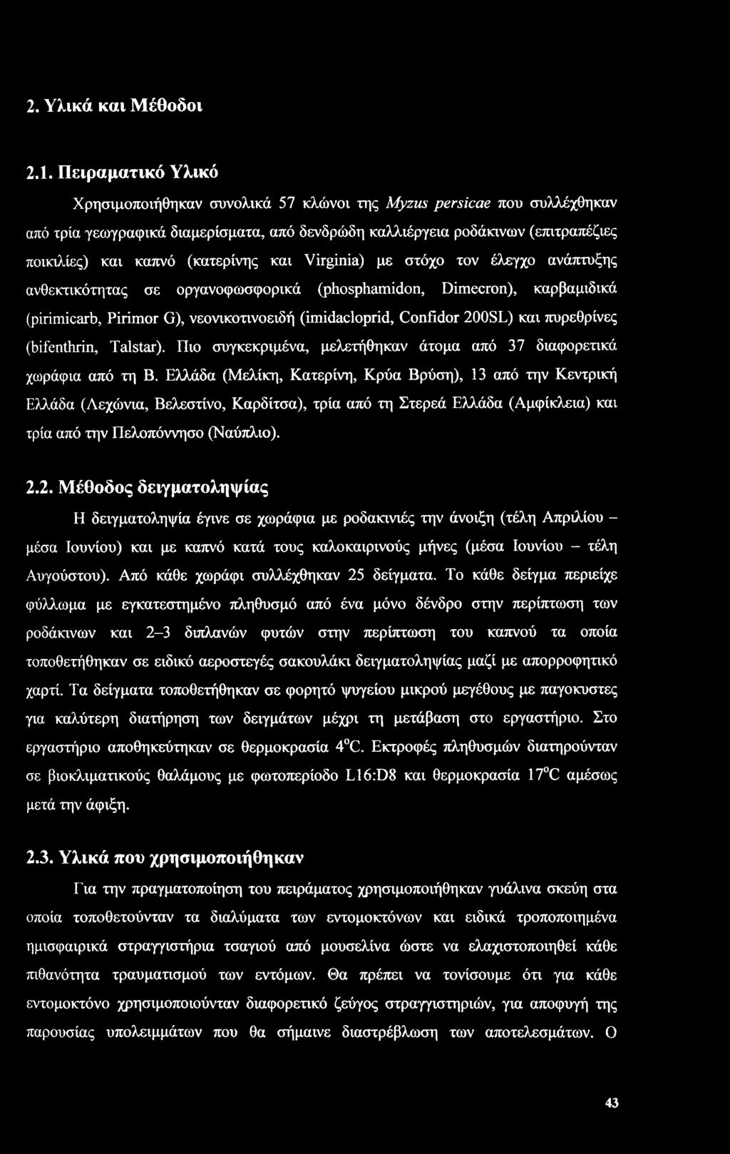 2. Υλικά και Μέθοδοι 2.1.