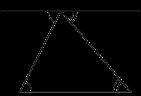 x ω Α φ y Β Γ Σχήμα 18 Θεώρημα. Το άθροισμα των γωνιών κάθε τριγώνου είναι 2 ορθές. Απόδειξη Από μια κορυφή, π.χ. την Α, φέρουμε ευθεία xy//bγ.