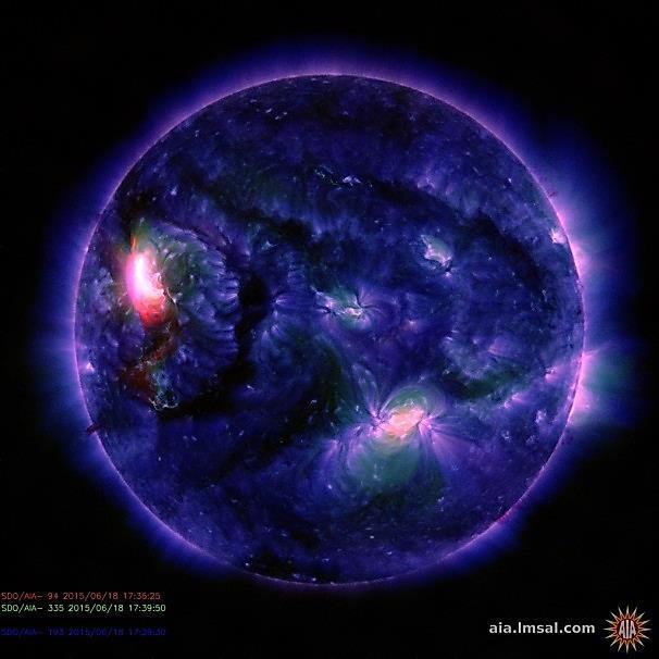 και στα κανάλια των 94/193/335 Angstrom (πάνω δεξιά) αντίστοιχα.