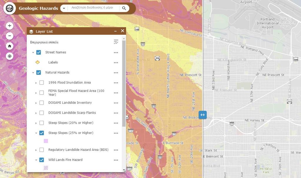 Χαρτογραφική εφαρμογή Portland USA Πρακτικά - Τα χαρτογραφικά δεδομένα μπορούν να