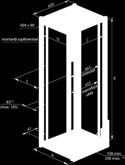 Cabinete independente Linkeo 19 Caracteristici generale Cabinete metalice extensibile independente Finisaj RAL 7035 din poliester texturat ce oferă rezistență crescută la coroziune și zgârieturi Ușă