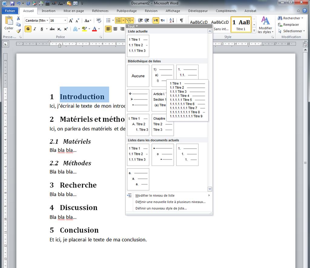 2.1.1 Utilisation d un logiciel de traitement de texte (7/11) Choisissez le format de
