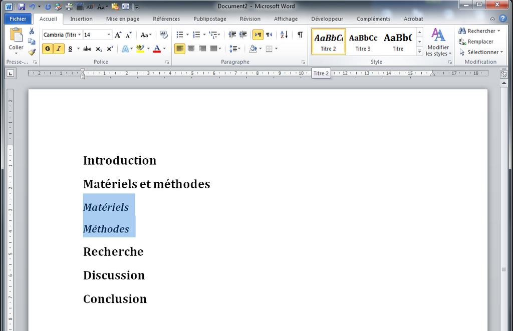 2.1.1 Utilisation d un logiciel de traitement de texte (4/11) Assignez le style «Titre 1»