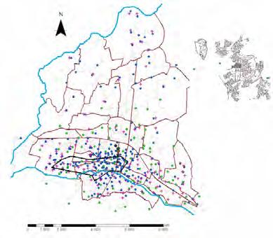 Οι αλλουβιακές αποθέσεις, βάσει των ισοβαθών, για το κέντρο της πόλης (MTA/AU, 2000) κυμαίνονται από 200 μέχρι 250m.
