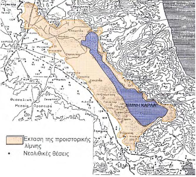 εποχής, όπως παρουσιάζεται Σχήμα 5.12. Η προϊστορική έκταση αναπαριστάται με πορτοκαλί χρώμα, ενώ η αντίστοιχη εκείνης της εποχής με μπλε σκούρο. Σχήμα 5. 12.