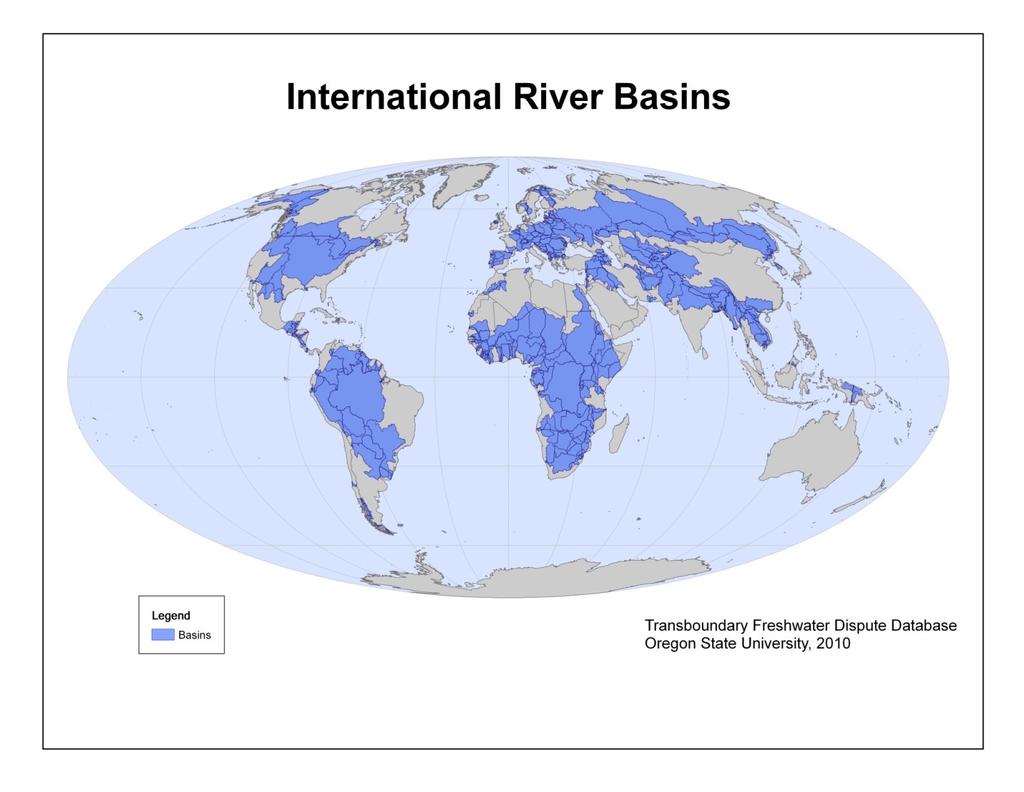 Διακρατικές λεκάνες απορροής (2) 264 διεθνείς λεκάνες απορροής 60 % ροής γλυκού νερού 40 % του