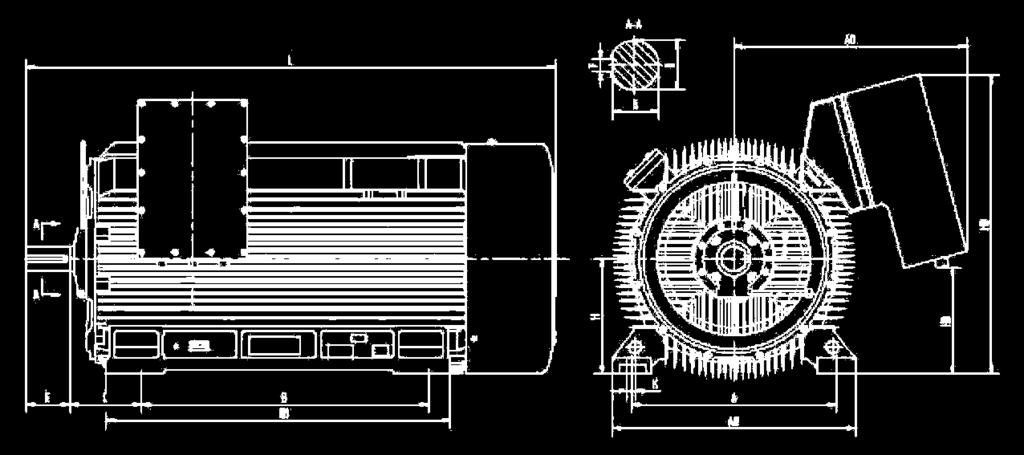 Serie Y2 10kV: Dimensiones Carcasa Polos B3 Dimensiones generales A B C D E F G H K AB AD BB HB HD L 400 2 710 1000 Ø280 Ø85 170 22 76 400 Ø35 870 750 1200 340 910 2200 4/8 Ø110 210 28 100 450 2 800