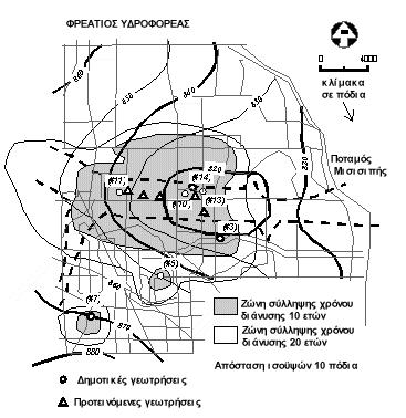 αναλυτικών στοιχείων απλού επιπέδου (Single Layer Analytic Element Method - SLAEM) και στη συνέχεια με ένα μοντέλο πολυεπίπεδο (Multi-Layer analytic Element Model - MLAEM).