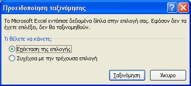 αντιστοιχηθούν επακριβώς οι στήλες με το υπόμνημά τους. Επιλέγοντας να γίνει στη στήλη Ζ ταξινόμηση από το Α ως το Ω λαμβάνονται οι μετρήσεις ανά ώρα για τα διάφορα ύψη. Εικόνα 2.28.
