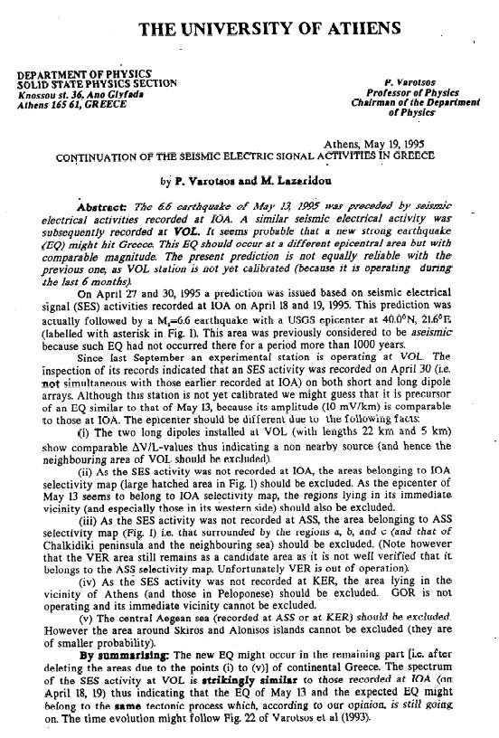 24 The prediction text that was sent by fax on May 20, 1995 to the State and to