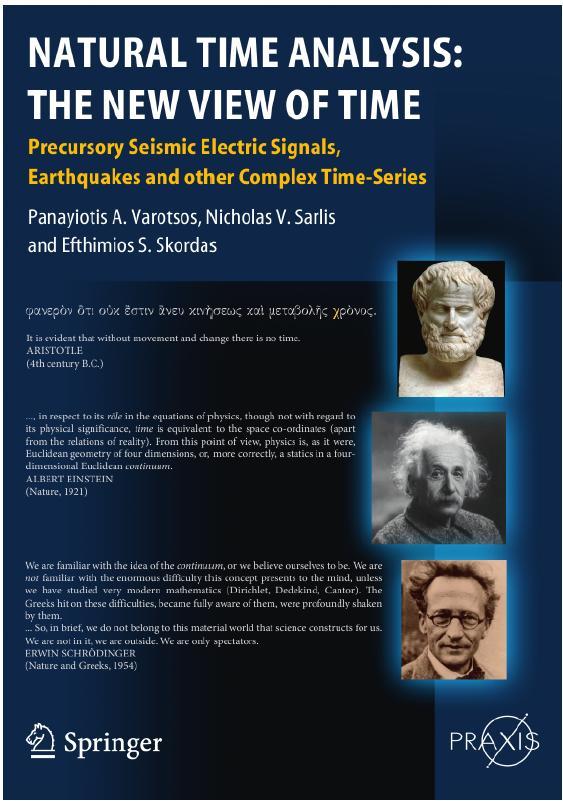 The book entitled "NATURAL TIME ANALYSIS: THE NEW VIEW OF TIME, Seismic Electric Signals, Earthquakes
