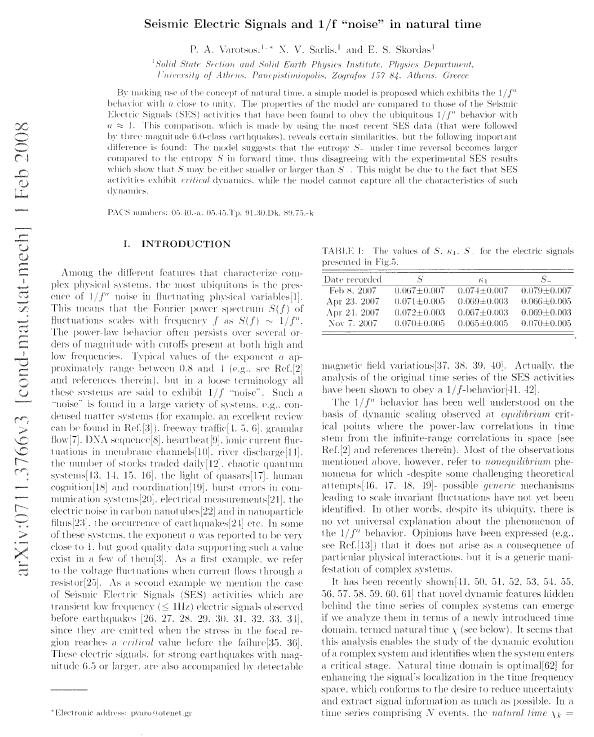 47 The first page of the article by P. Varotsos, N.