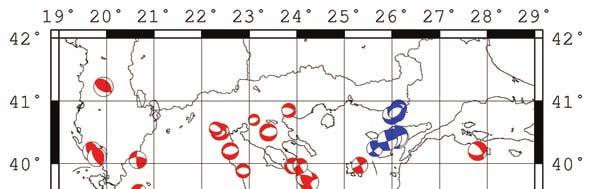 ΚΕΦΑΛΑΙΟ 6 Γενικά συμπεράσματα Στην παρούσα διατριβή πραγματοποιήθηκε σημαντική ανανέωση της βάσης μηχανισμών γένεσης για τον Ελληνικό χώρο με προσθήκη περισσότερων από 160 νέων μηχανισμών (Σχ. 6.11) οι οποίοι συνεχώς αυξάνονται μέσω του γρήγορου υπολογισμού μηχανισμών γένεσης, χρησιμοποιώντας δεδομένα των σταθμών ευρέος φάσματος του Εργαστηρίου Γεωφυσικής Α.