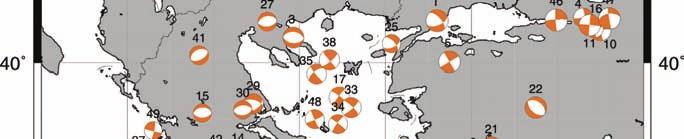 Παρατηρούμε ότι τα διανύσματα ολίσθησης στην περιοχή του ρήγματος της Β.