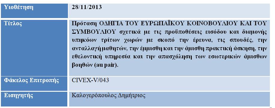 συμμετοχής της Ελληνικής Αντιπροσωπείας στην ΕτΠ.