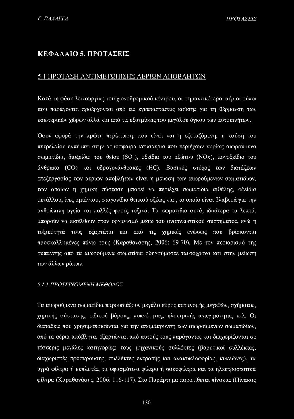 εσωτερικών χώρων αλλά και από τις εξατμίσεις του μεγάλου όγκου των αυτοκινήτων.
