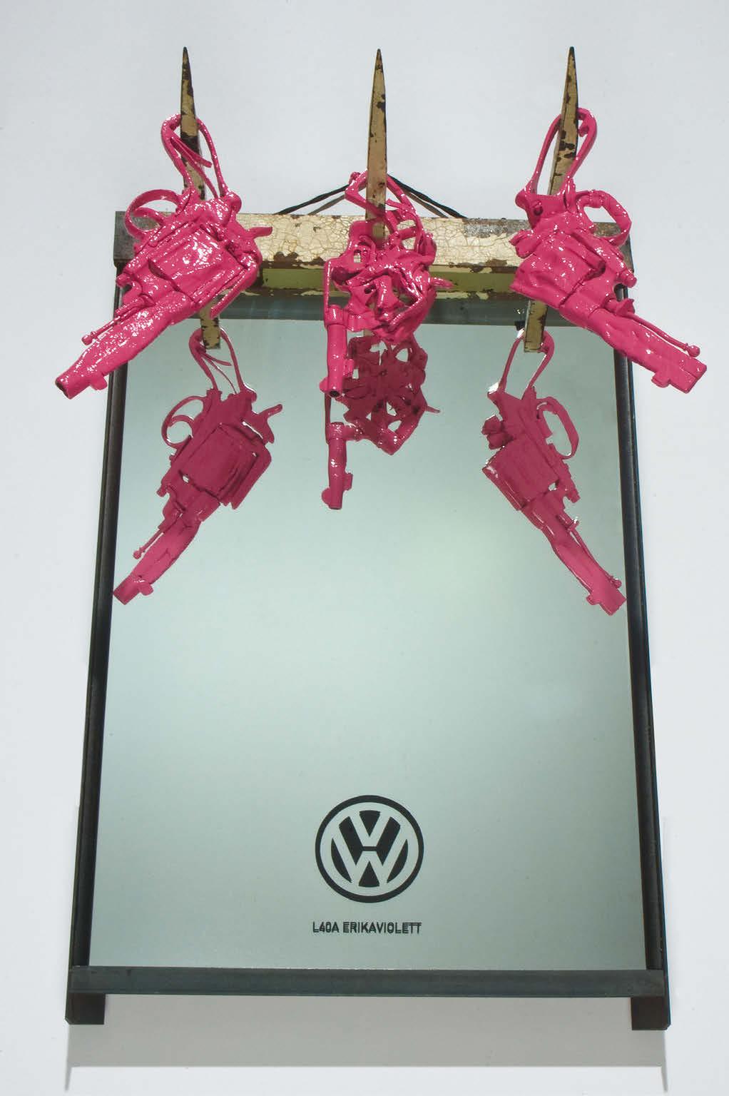 Pistols, Mirror, Meat Hooks, Silkprint / Πιστόλια, καθρέφτης, τσιγκέλια,