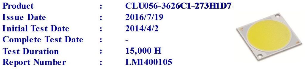 LM-80-08 Test Summary IES LM-80-08 Test