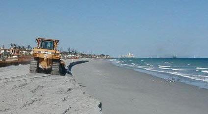 [Εικόνα 23: Επαναφορά παραλίας, beach scraping] Δημιουργία σταθερών υδατοφρακτών (creation of stable bays) Η δημιουργία