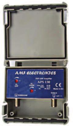 APS 130/336 Ενισχυτής ιστού χαμηλού θορύβου APS 130 APS 336 Headend n 3 εισόδων: BI/BIII, 2 x UHF (1 εισόδου: BI/BIII + UHF για APS 130) n Απολαβή: 36 db (30dB για APS 130) n Στάθμη Εξόδου: 105 dbμv