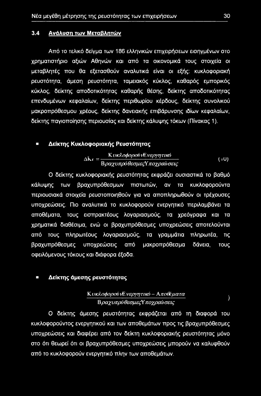 κυκλφριακή ρευστότητα, άμεση ρευστότητα, ταμειακός κύκλς, καθαρός εμπρικός κύκλς, δείκτης απδτικότητας καθαρής θέσης, δείκτης απδτικότητας επενδυμένων κεφαλαίων, δείκτης περιθωρίυ κέρδυς, δείκτης