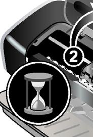 Step 6: Turn on the printer and install the print cartridges. 1) Press the Power button to turn on the printer. 2) Open the top cover and wait for the print cartridge carriage to stop moving.
